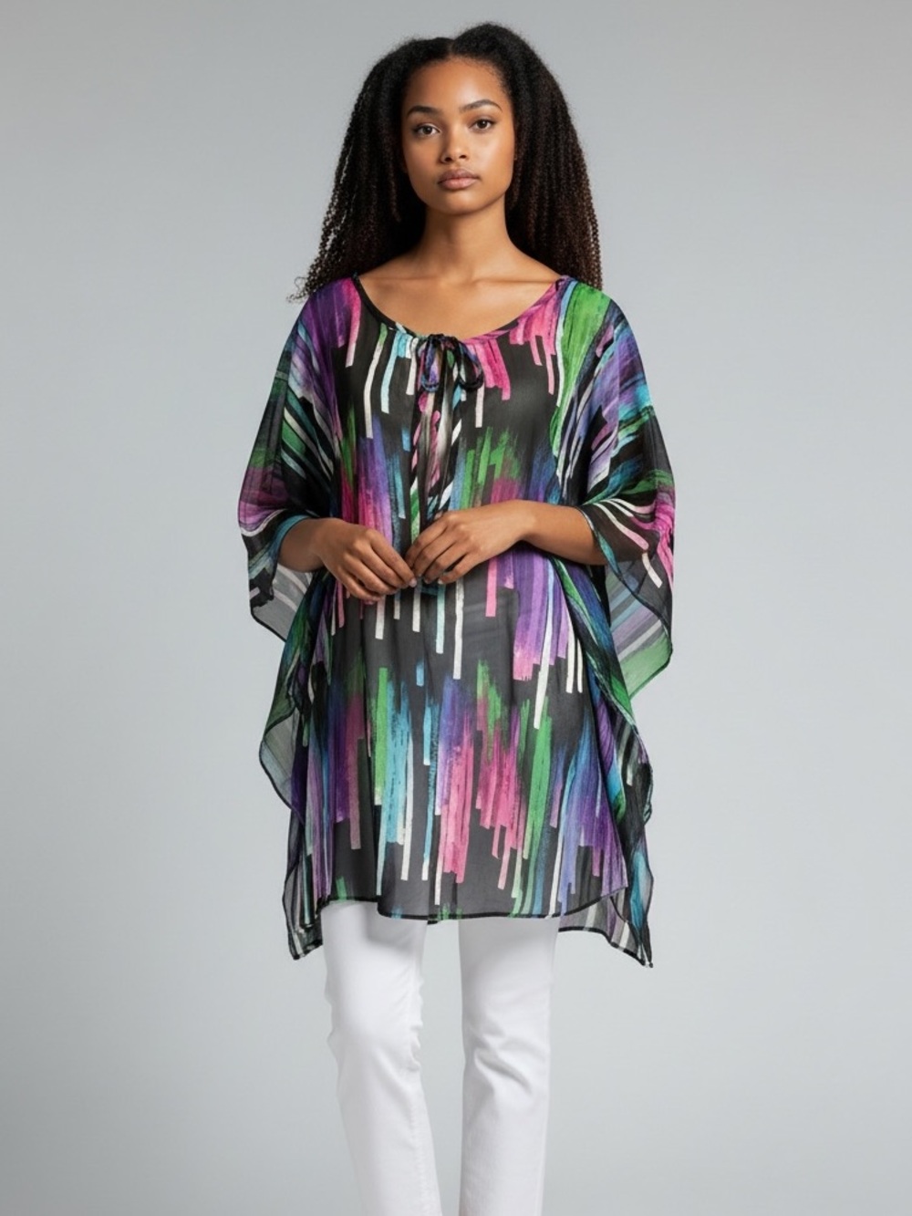Multicolor sheer blouse size medium